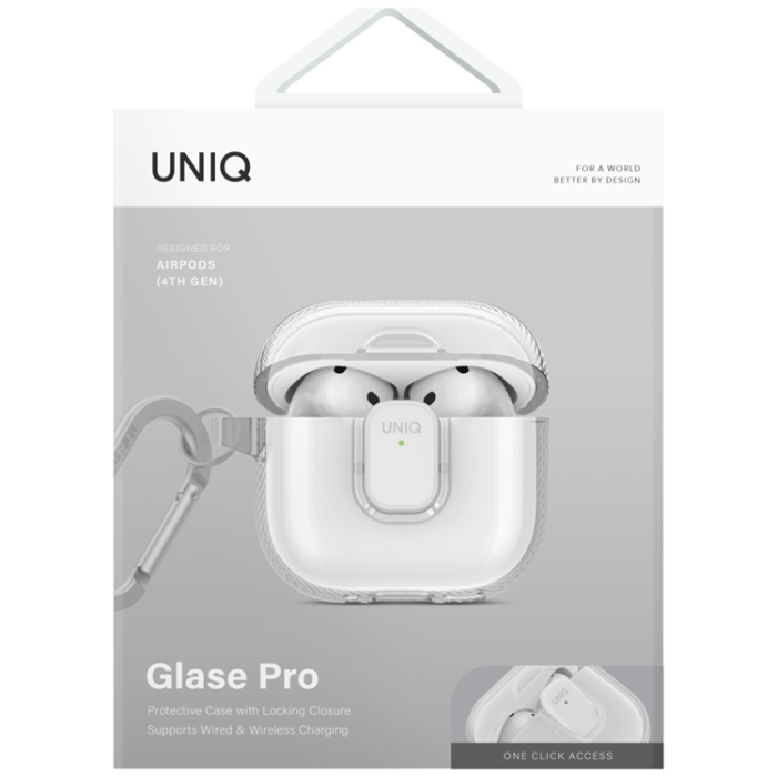 UNIQ - UNIQ AirPods 4 Skal Glase Pro Lock - Transparent