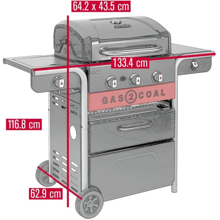Char-Broil - Char-Broil Hybridgrill Gas2Coal 2.0 330 140925