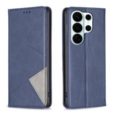 OEM - Mobilskal till Samsung Galaxy S26 Ultra Geometrisk Pr&auml;gling &Auml;kta L&auml;der - Bl&aring;