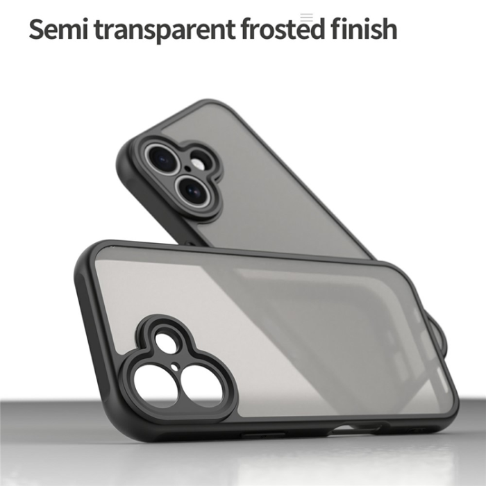 A-One Brand - iPhone 17 Mobilskal Frostade krockkuddar Drop Proof - Svart