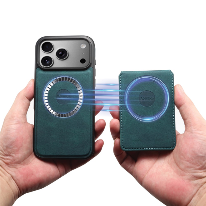 DENIOR - DENIOR D17 iPhone 17 Pro Mobilskal MagSafe Kortpåse - Grön