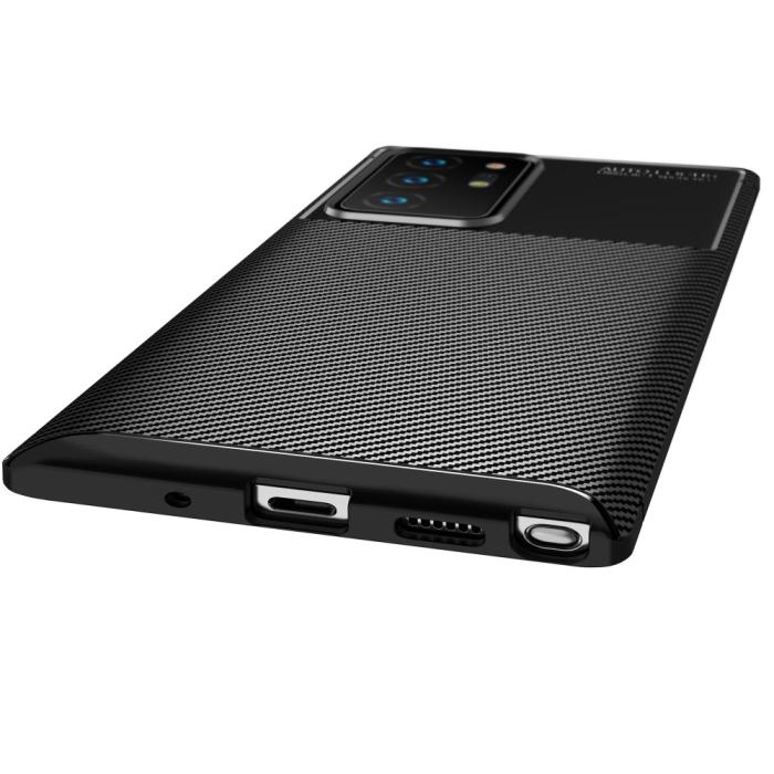 UTGATT1 - Carbon Fiber TPU Skal Till Galaxy Note20 Ultra - Svart