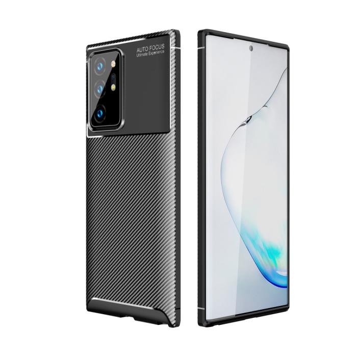 UTGATT1 - Carbon Fiber TPU Skal Till Galaxy Note20 Ultra - Svart