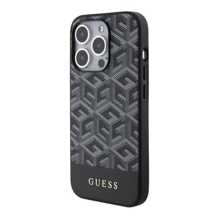 Guess - Guess iPhone 15 Pro Mobilskal Magsafe GCube Stripes - Svart