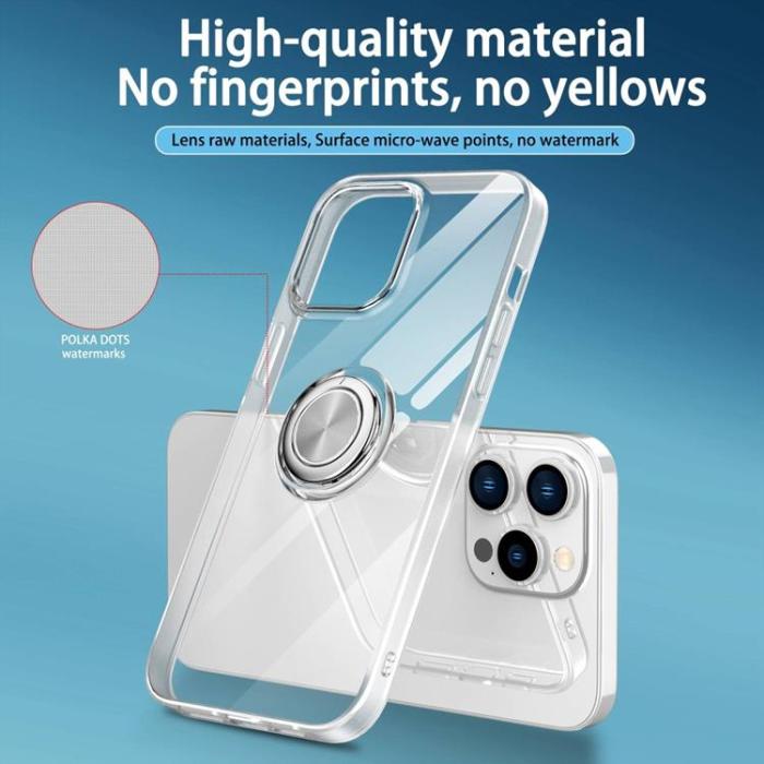 OEM - iPhone 14 Pro Max Skal TPU Ring Kickstand - Transparent