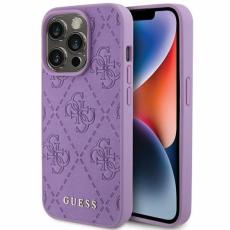 Guess - Guess iPhone 15 Pro Max Mobilskal Läder Stamped - Lila