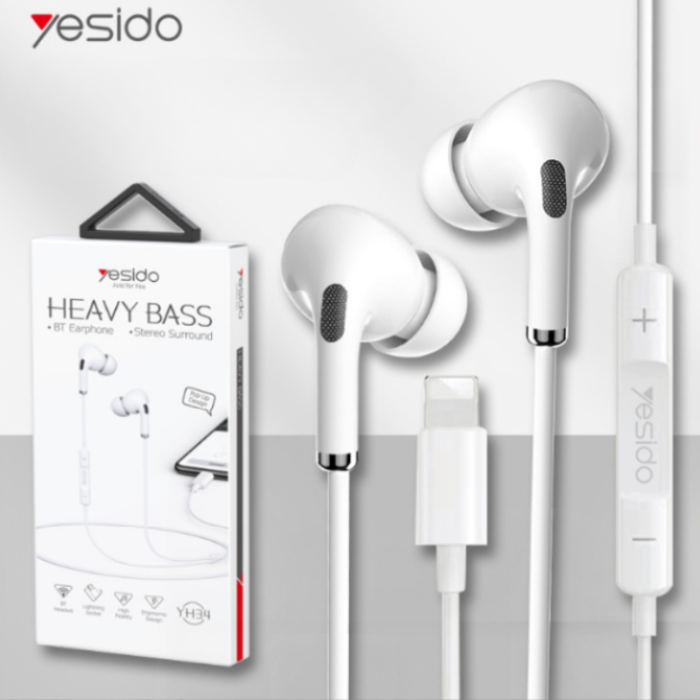 Yesido - Yesido Hörlurar YH34 In-Ear Lightning - Vit