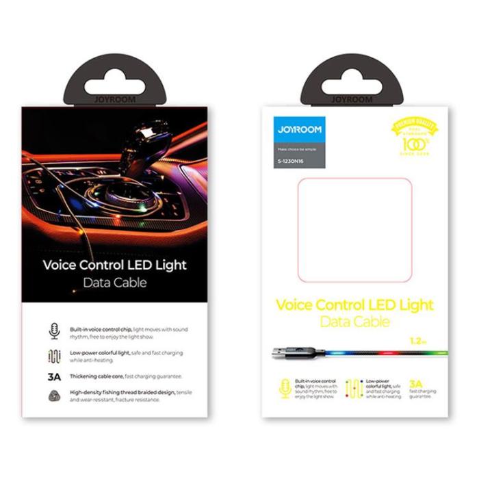 UTGATT - Joyroom Led USB Till USB Lightning Kabel 1.2m - Grå