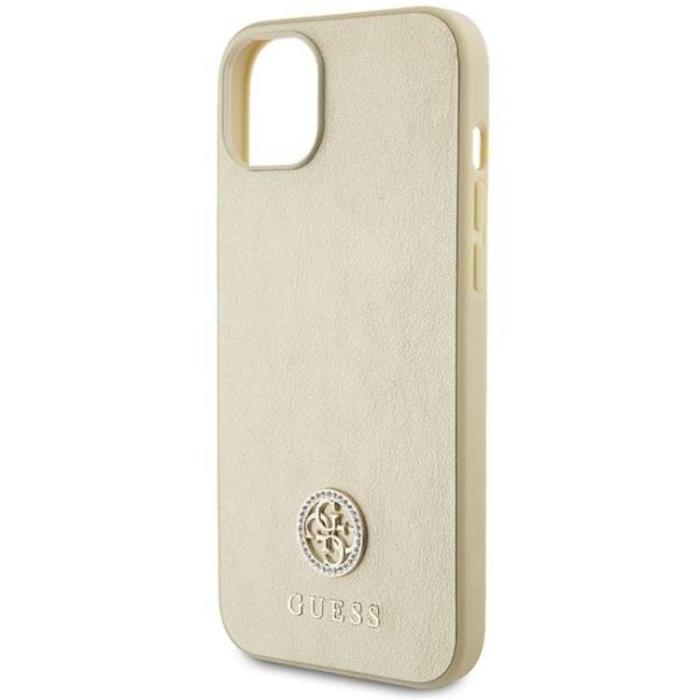 Guess - Guess iPhone 15 Plus Mobilskal Strass Metal Logo - Guld