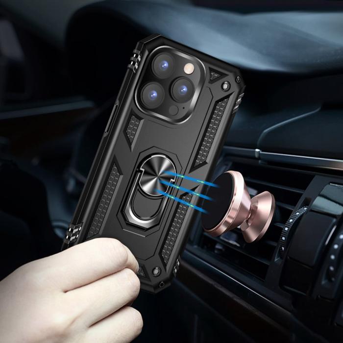 SpareParts - iPhone 14 Pro Max Skal Rotary Kickstand - Svart