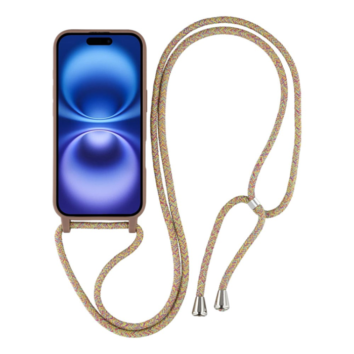 A-One Brand - iPhone 17 Mobilskal TPU Shockproof med Lanyard - Brun