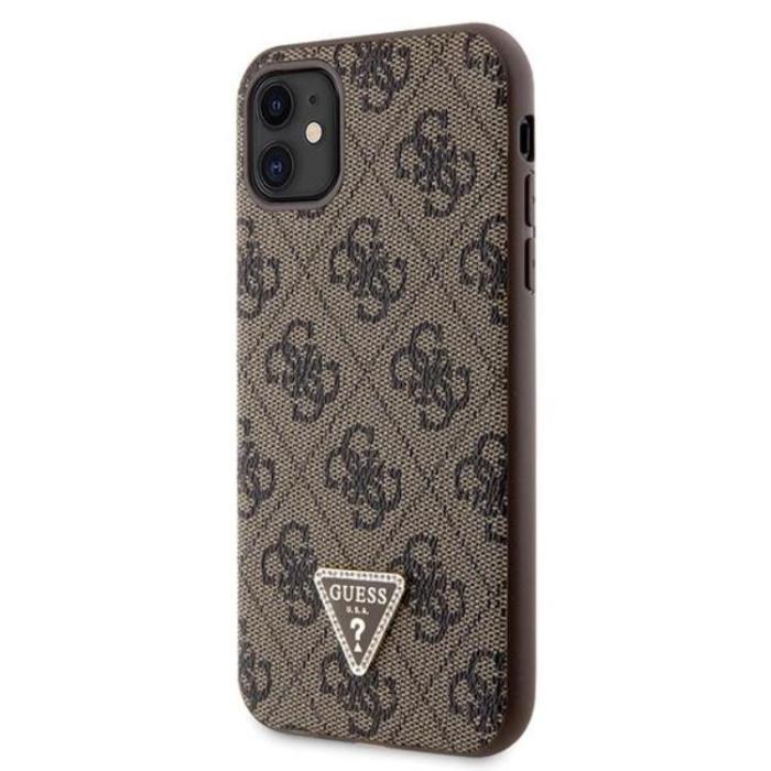 Guess - Guess iPhone 11/XR Mobilskal Crossbody Metall Logo - Brun