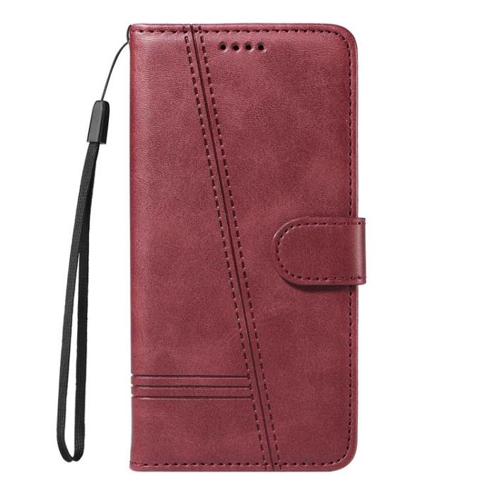 A-One Brand - Sony Xperia 10 VII Plånboksfodral T Shape Lines - Vinröd
