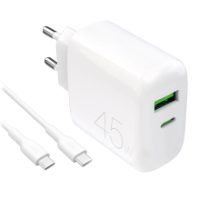 Puro - Puro Snabbladdare 45W USB-A/USB-C med USB-C Kabel PD - Vit