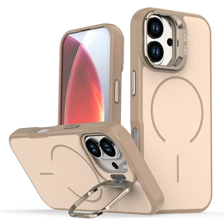 iPhone 17 Mobilskal MagSafe Skin-Touch Kickstand - Guld (Ökenguld) | 2353 | AlltMobil