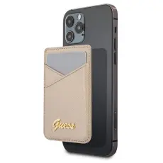 Guess - Guess Saffiano Magsafe Korthållare - Guld