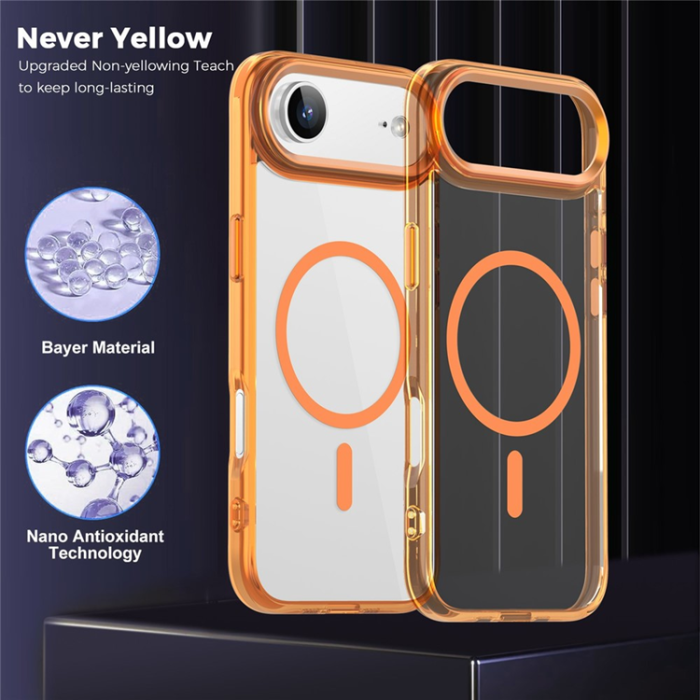 A-One Brand - iPhone Air Mobilskal MagSafe TPU+PC Transparent - Orange