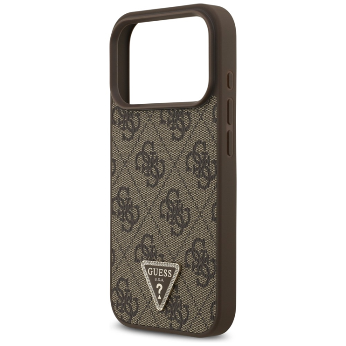 Guess - Guess Mobilskal För iPhone 18 Pro/17 Pro Magsafe Läder 4G Triangel Strass