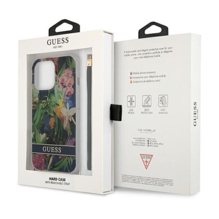 Guess - Guess iPhone 13 Pro Skal Flower Strap - Blå