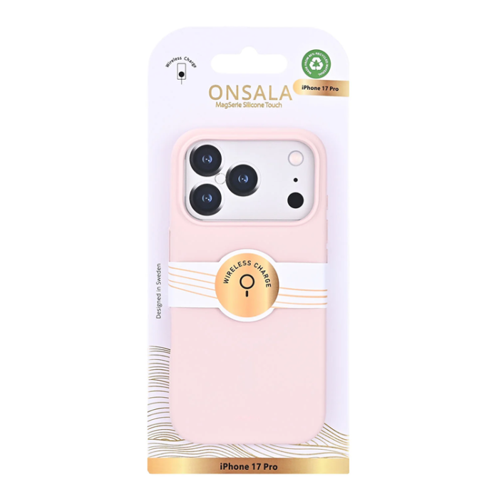 Onsala - ONSALA iPhone 17 Pro Mobilskal med Silikonkänsla - Krita Rosa