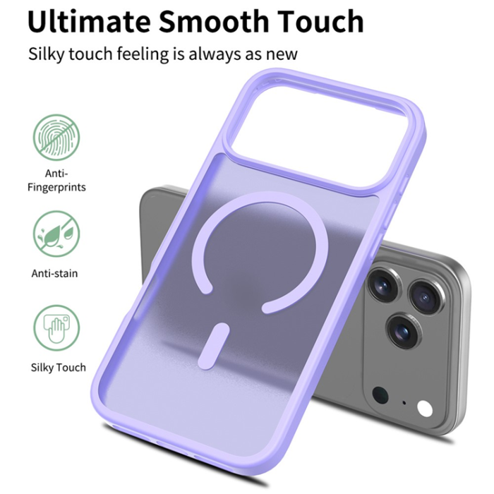 A-One Brand - iPhone 17 Pro Max Mobilskal MagSafe Acrylic Skin Touch - Lila