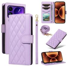 A-One Brand - Xiaomi 17 Pro Max Plånboksfodral Rhombus Läder Med Rem - Ljuslila