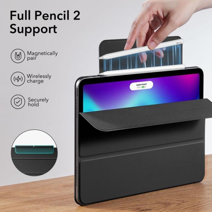 UTGATT1 - ESR iPad Pro 12.9 (2022/2021/2020) Fodral Rebound Magnetic - Rugged Svart