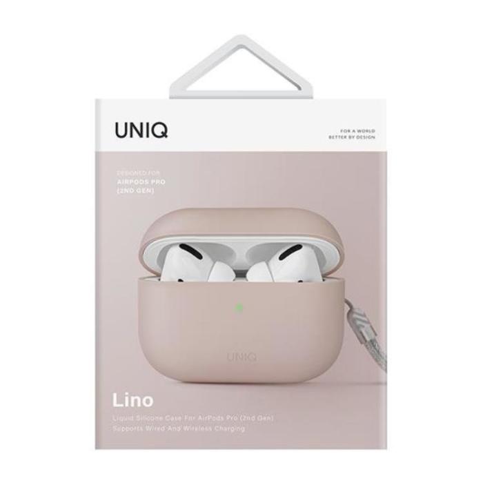 UNIQ - UNIQ AirPods Pro 2 Skal Lino Silikon - Blush Rosa