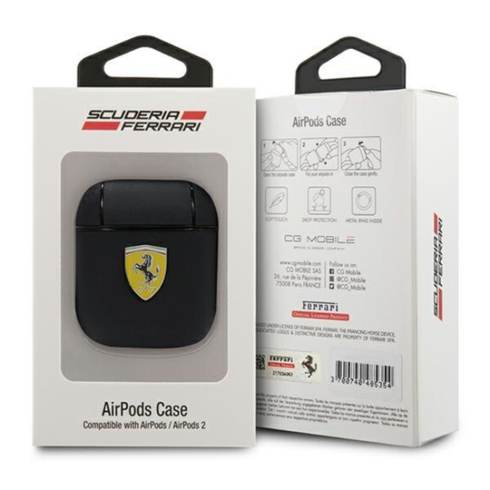 Ferrari - Ferrari AirPods Skal Läder On Track - Svart