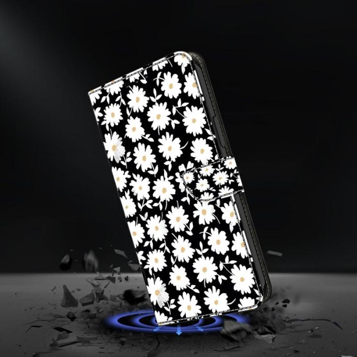 OEM - Samsung Galaxy A57 Plånboksfodral Konstläder Blommönster - Vit