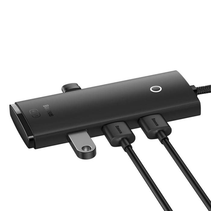 BASEUS - Baseus Lite Series HUB 4-portar (USB-A till 4xUSB-A 3.0) 2m - Svart