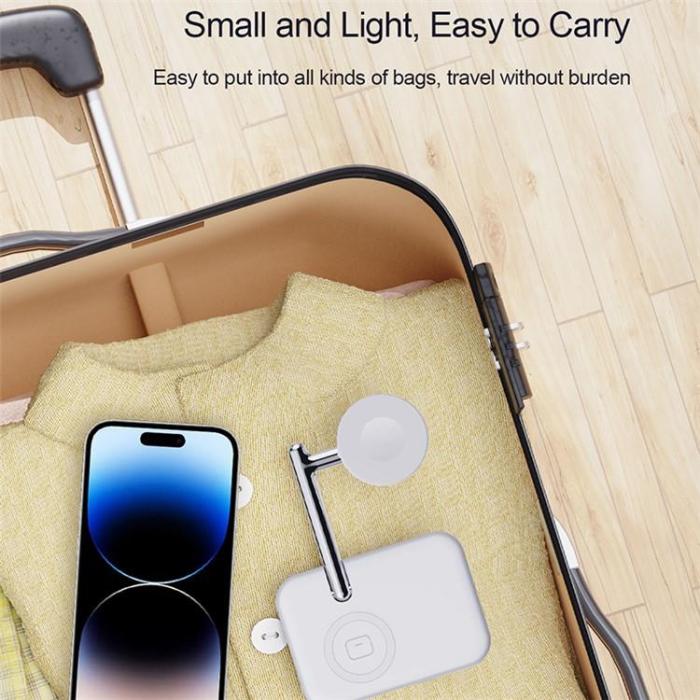 A-One Brand - 2-in-1 Trådlös Laddare För Apple AirPods/Klocka V8A - Vit