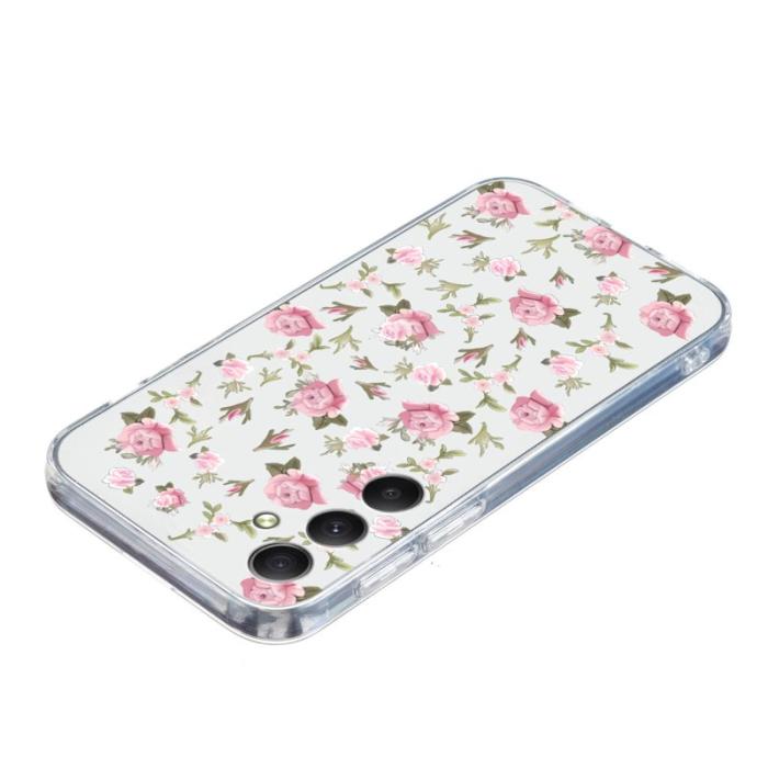 OEM - Mobilskal till Samsung Galaxy A57 Plast Mönstertryck - Rosa Blommor