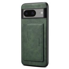 DENIOR - DENIOR Google Pixel 8 Fodral Retro Konstl&auml;der Kortfack - Gr&ouml;n