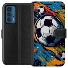 Gustaf - Pl&aring;nboksfodral till Motorola Edge 20 Pro med Fotbollar