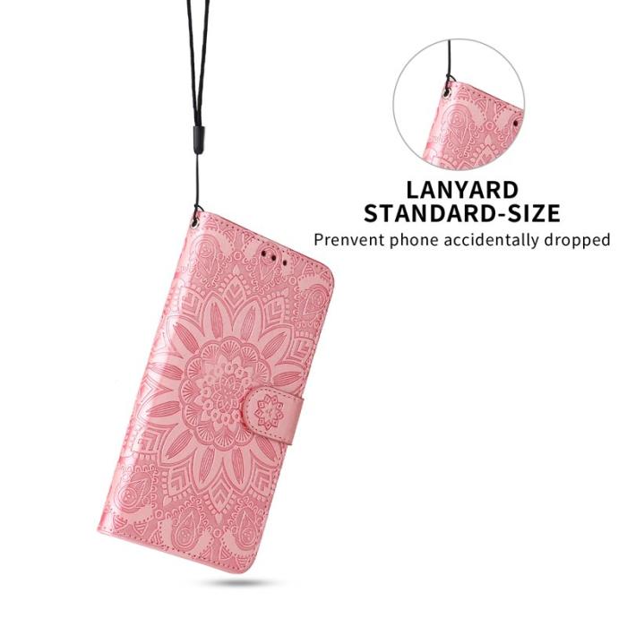 OEM - Samsung Galaxy S26+ Plånboksfodral Konstläder Solrostryck - Rosa