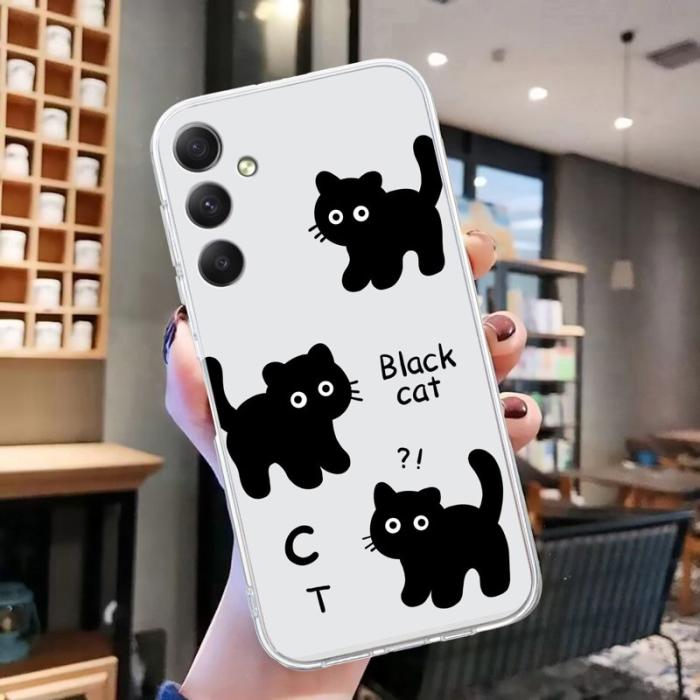 OEM - Mobilskal till Samsung Galaxy S26+ Mjuk TPU Mönstertryck - Svart Katt