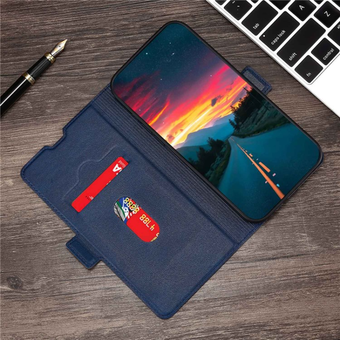 OEM - Xiaomi 13 Lite Plånboksfodral Dual Magnetic Clasp - Blå