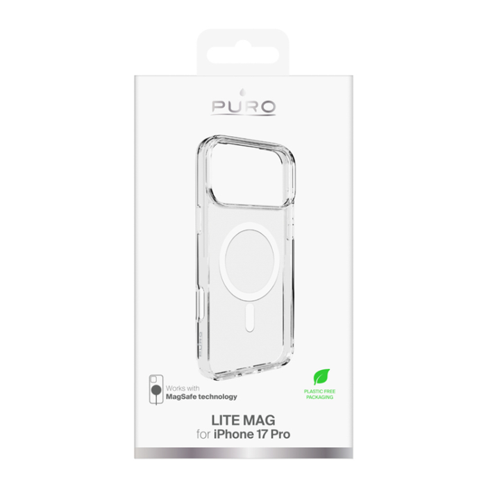 Puro - Puro iPhone 17 Pro Mobilskal MagSafe Lite Mag TPU+PC - Clear