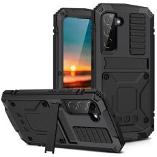 R-JUST - R-JUST Mobilskal till Galaxy S22 5G Vattent&auml;t Svart Tempererat Glas