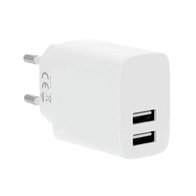 GEAR Laddare 220V 2xUSB-A 3,4A Vit