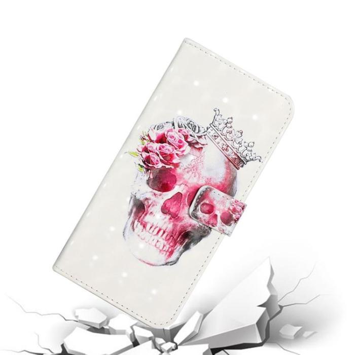 A-One Brand - iPhone 14 Plånboksfodral Folio Flip - Crown Skull