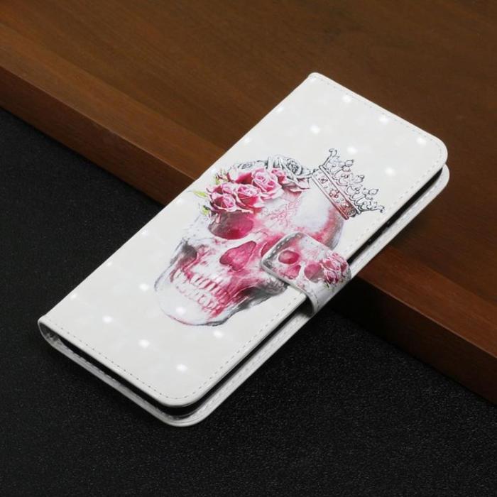 A-One Brand - iPhone 14 Plånboksfodral Folio Flip - Crown Skull