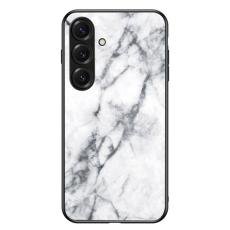 OEM - Mobilskal f&ouml;r Samsung Galaxy S26 Plus Tempererat glas + PC + TPU - Vit marmor