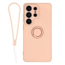 OEM - Mobilskal f&ouml;r Samsung Galaxy S26 Ultra Silikon med Ring Kickstand - Rosa