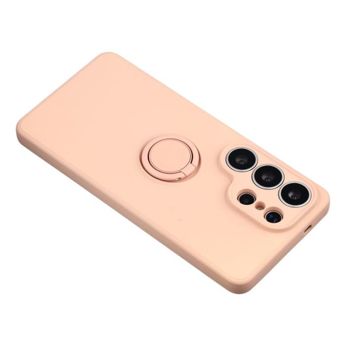 OEM - Mobilskal för Samsung Galaxy S26 Ultra Silikon med Ring Kickstand - Rosa