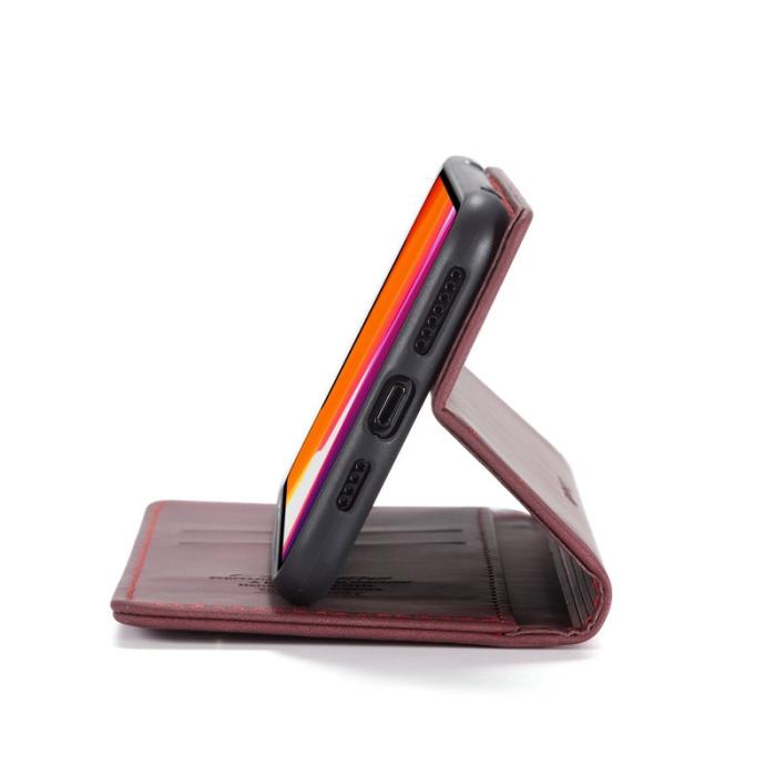 Caseme - CASEME 013 Flip Leather Plånboksfodral för iPhone 11 Pro Max - Vinröd