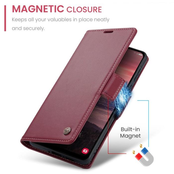Caseme - CASEME Plånboksfodral Konstläder för Samsung Galaxy A56 5G - Röd