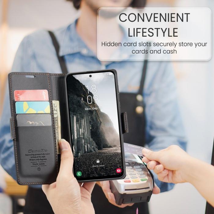 Caseme - CASEME Plånboksfodral Konstläder för Samsung Galaxy A56 5G - Svart