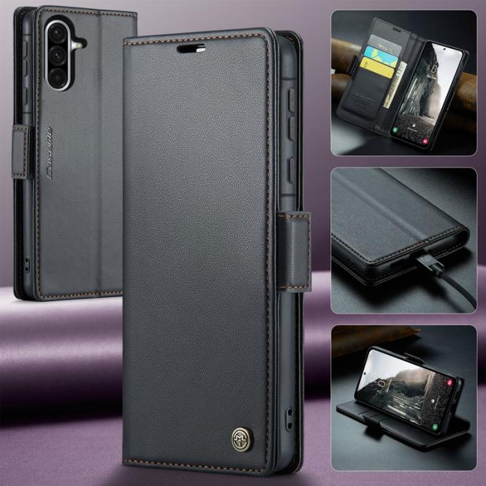 Caseme - CASEME Plånboksfodral Konstläder för Samsung Galaxy A56 5G - Svart